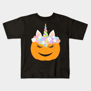 Unicorn pumpkin Kids T-Shirt